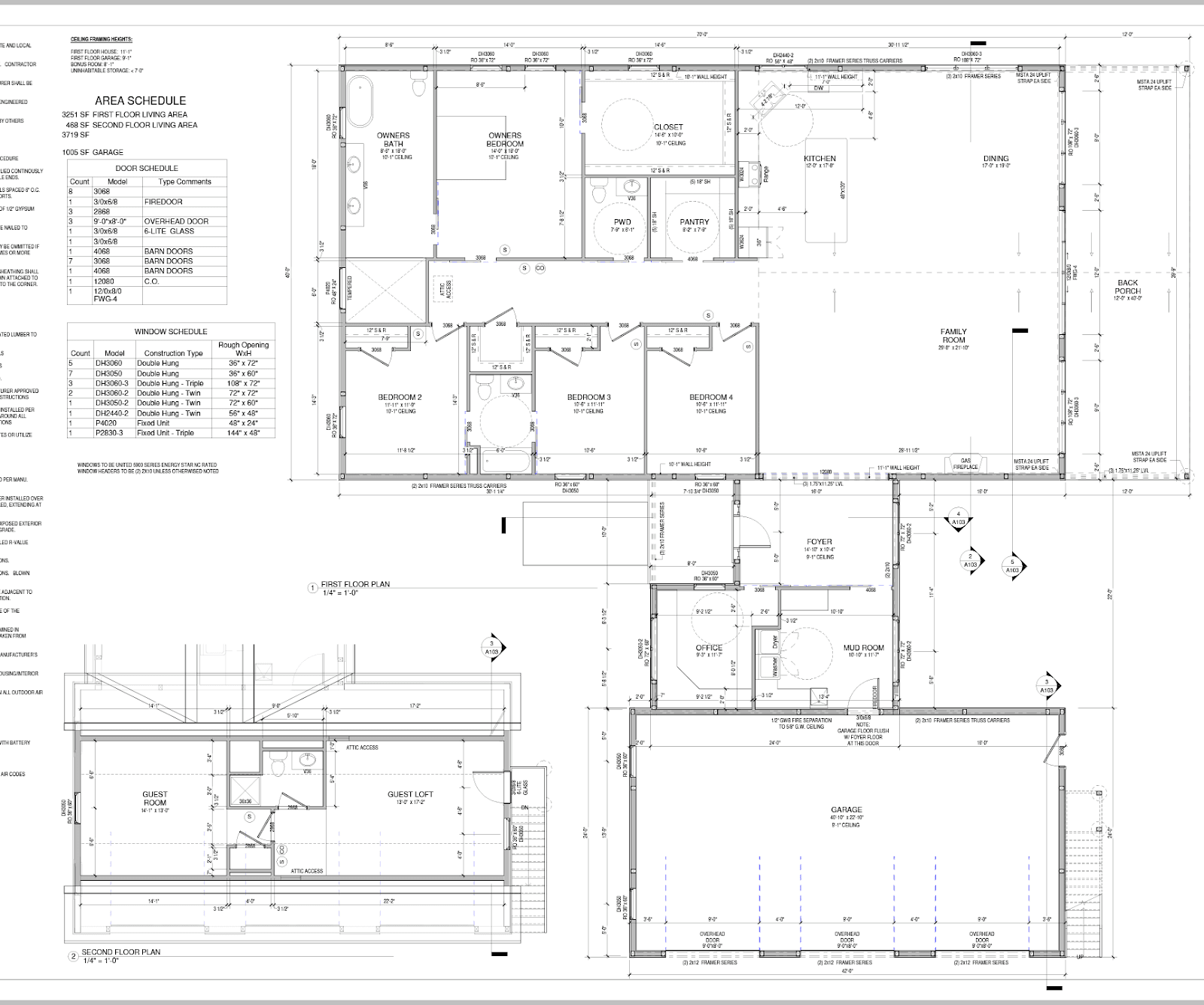 A floorplan for a Barndominium.