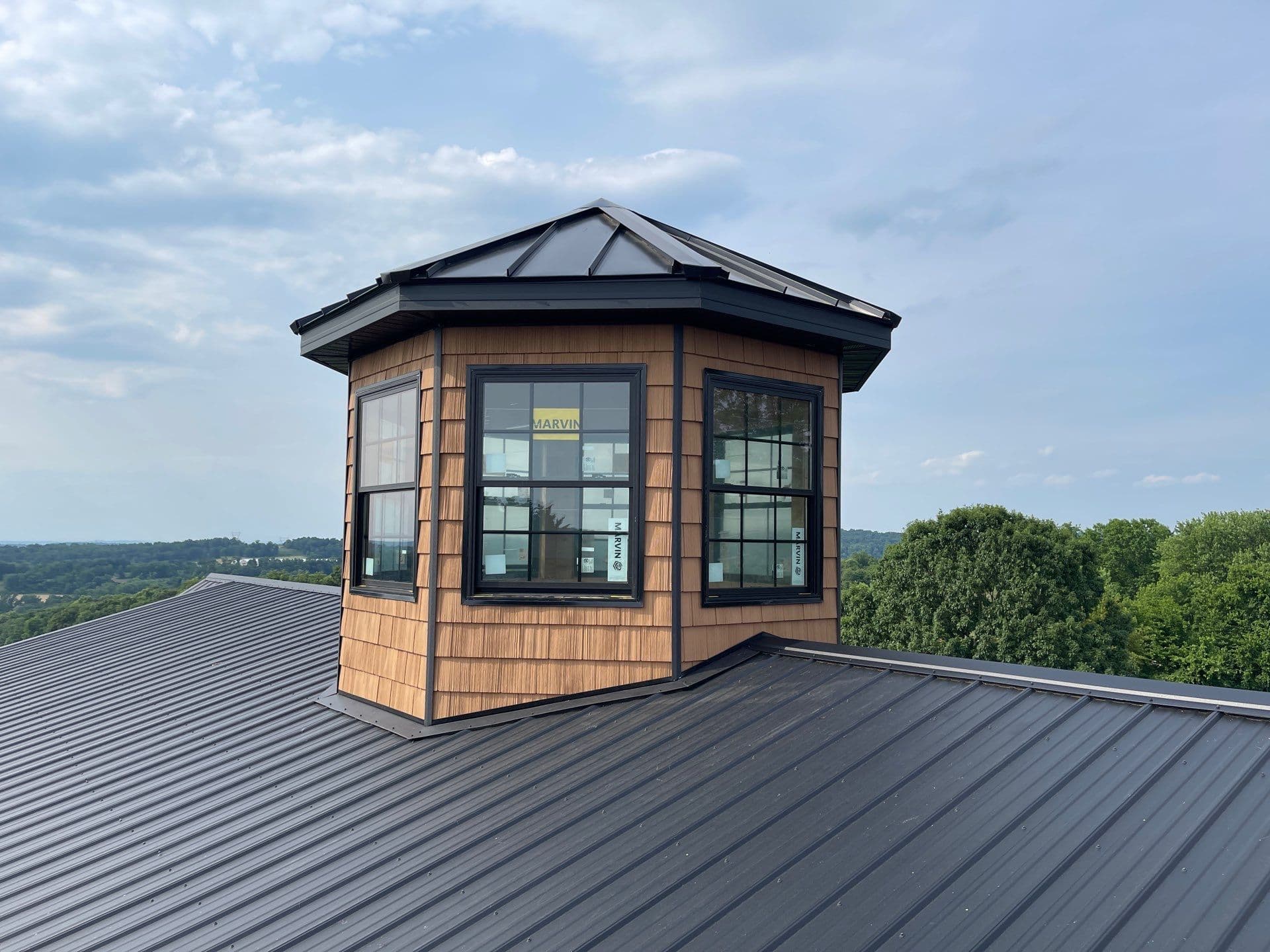 A newly-installed cupola.