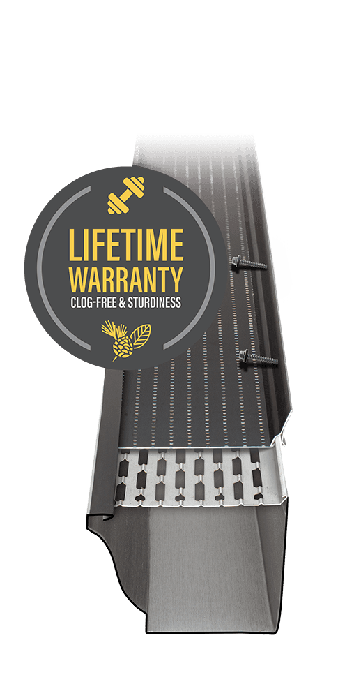 A picture of a DoublePro gutter system from Alu-Rex.