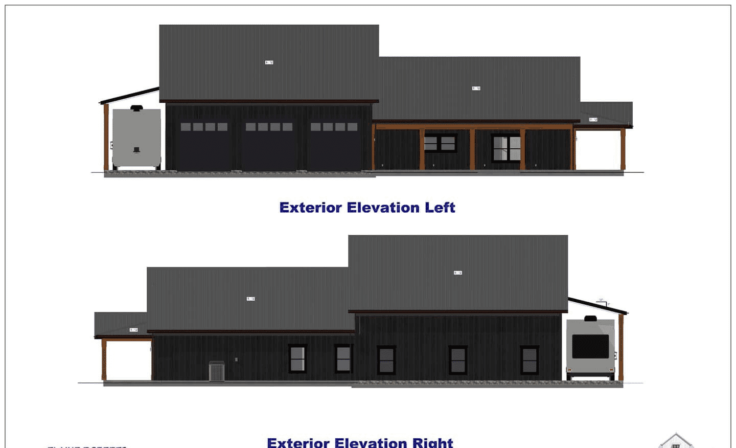 A plan for a Barndominium.