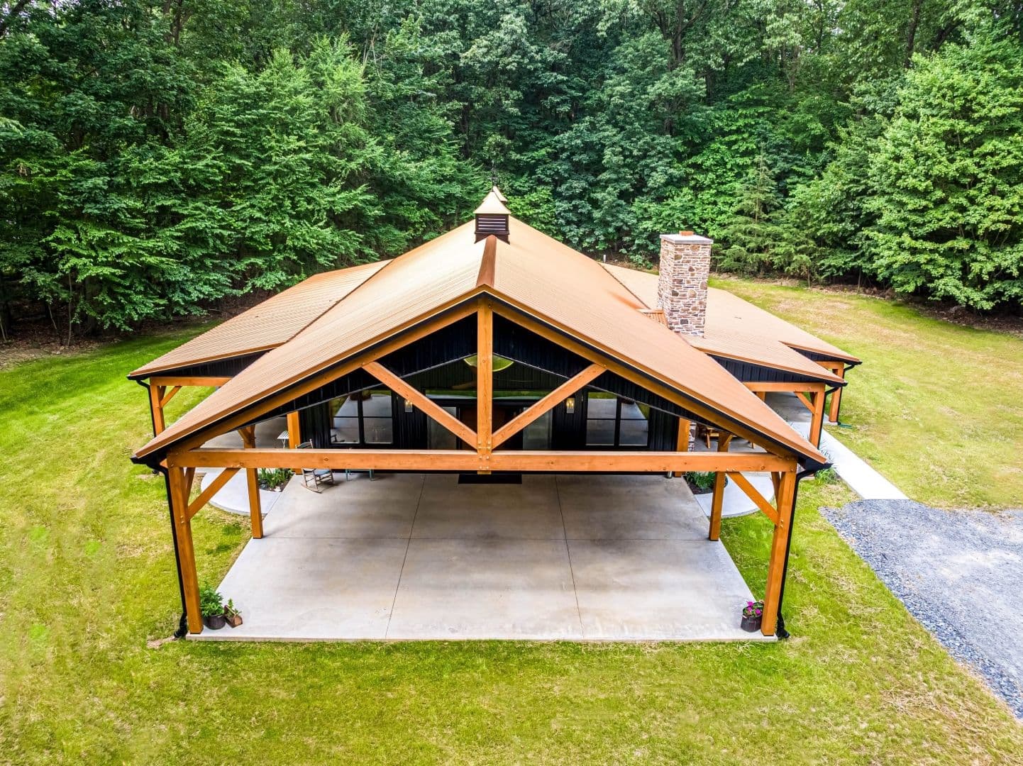 A newly-constructed barndominium.