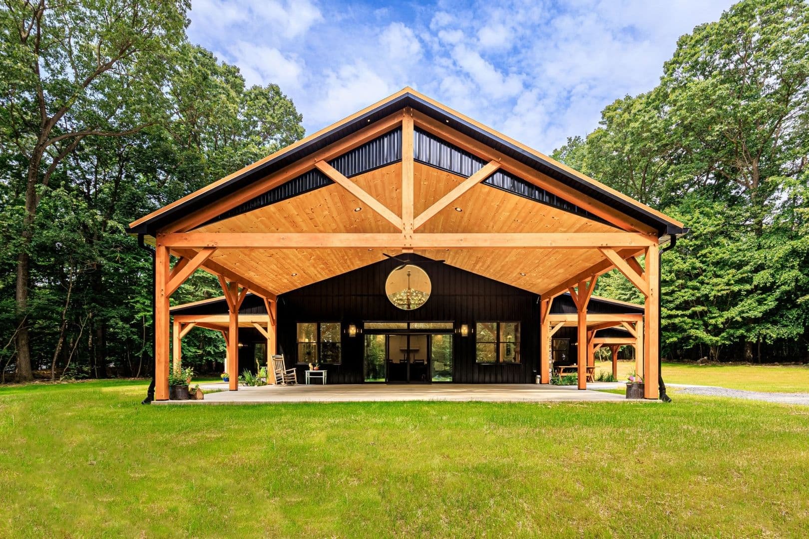 A newly-constructed barndominium.