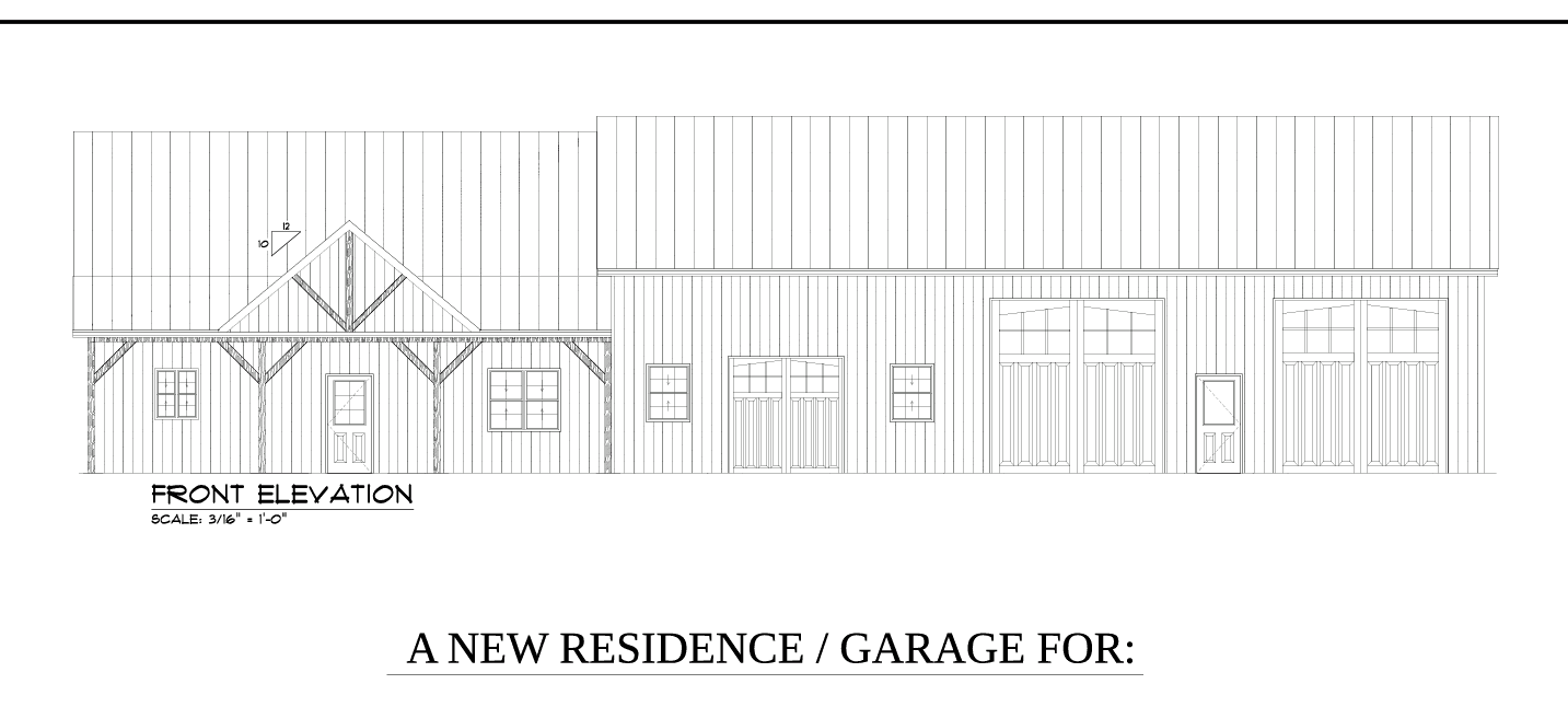 A blueprint for a Barndominium.