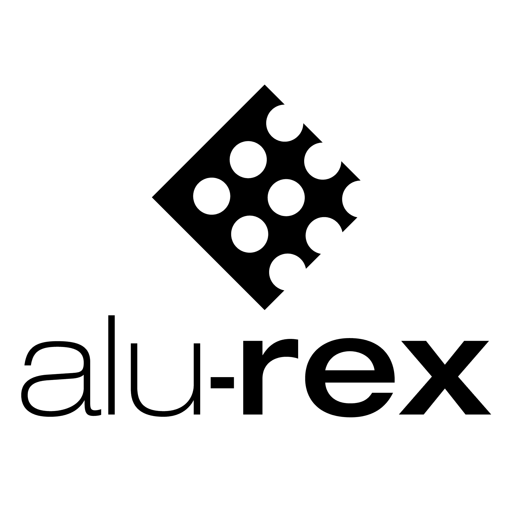 The black Alu-Rex logo.