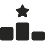 A black icon of a ranking star.