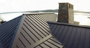 A dark gray metal roof.