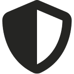 A black icon of a shield.