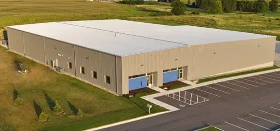 A large warehouse post frame building.